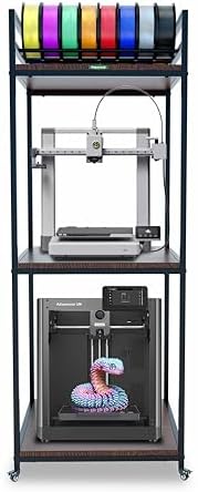 PT2 Ultimate Large 3D Printer Storage Solution  Heavy Duty 3 Tier Stand & Filament Organizer Rack for Biggest Printers on Wheels