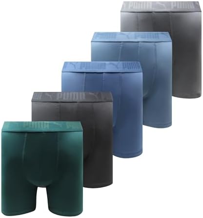 PUMA Mens 5 Pack Performance Boxer Briefs