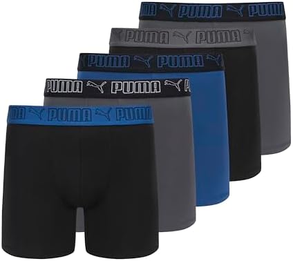 PUMA Mens 5 Pack Performance Boxer Briefs