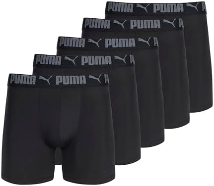 PUMA Mens 5 Pack Performance Boxer Briefs
