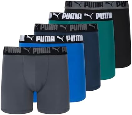 PUMA Mens 5 Pack Performance Boxer Briefs