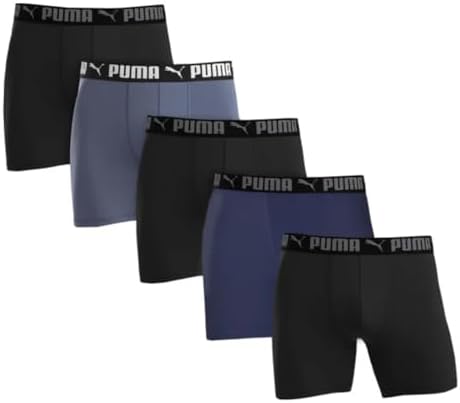 PUMA Mens 5 Pack Performance Boxer Briefs