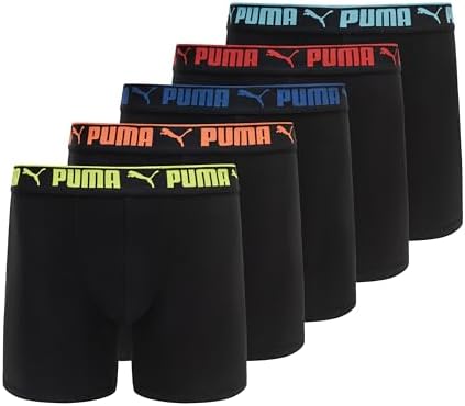 PUMA Mens 5 Pack Performance Boxer Briefs