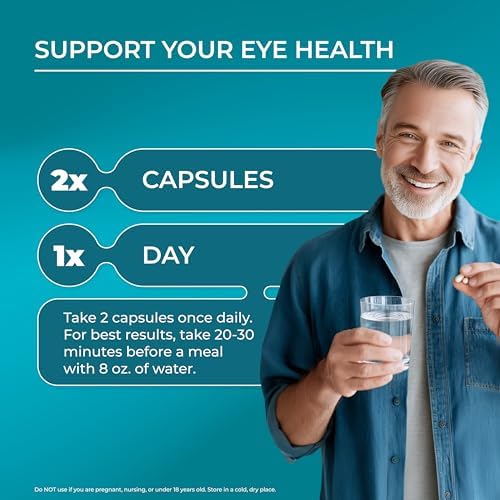PUREHEALTH RESEARCH Complete Vision Formula   Eye Vitamins & Mineral Supplement   Lutein and Zeaxanthin Supplements for Men & Women   with Eyebright Herb  Zinc  Copper  Bilberry & More   60 Capsules