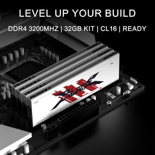 PUSKILL 32GB Kit  2x16GB  DDR4 RAM 3200MHz PC4 25600 Desktop Memory with Aluminum Heatsink  Non ECC Unbuffered UDIMM 1 35V CL16 288 Pin  High Performance Gaming PC Upgrade for Intel & AMD