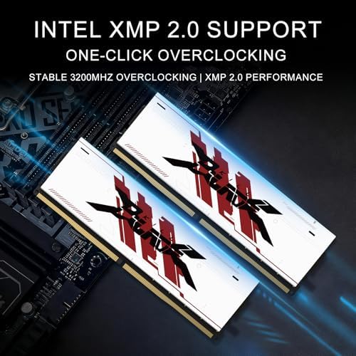 PUSKILL 32GB Kit  2x16GB  DDR4 RAM 3200MHz PC4 25600 Desktop Memory with Aluminum Heatsink  Non ECC Unbuffered UDIMM 1 35V CL16 288 Pin  High Performance Gaming PC Upgrade for Intel & AMD