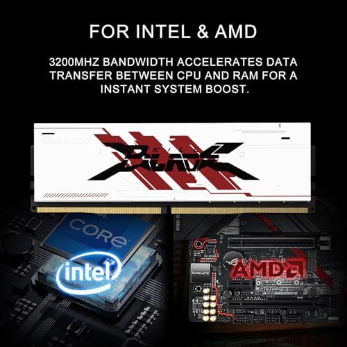 PUSKILL 32GB Kit  2x16GB  DDR4 RAM 3200MHz PC4 25600 Desktop Memory with Aluminum Heatsink  Non ECC Unbuffered UDIMM 1 35V CL16 288 Pin  High Performance Gaming PC Upgrade for Intel & AMD