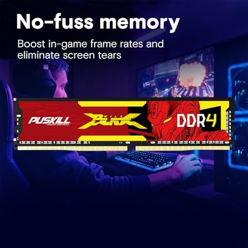 PUSKILL DDR4 RAM 16GB Kit  2x8GB  3200MHz PC4 25600 CL16 Desktop Memory   1 35V UDIMM Low Latency  Intel XMP 2 0 Ready for Gaming PC  Compatible with Intel & AMD