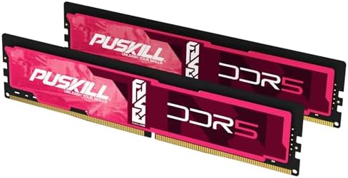 PUSKILL DDR5 RAM 32GB Kit  2x16GB  4800MHz CL38 Desktop Memory   Plug & Play for Intel & AMD Ryzen 7000