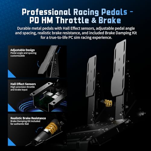 PXN Direct Drive Racing Wheel  VD6 Bundle   6Nm Force Feedback  Servo Motor Base  11 inch Gaming Steering Wheel  Hall Effect 2 Pedal  Desk Clamp   PC Sim Racing Bundle for Windows 7 11