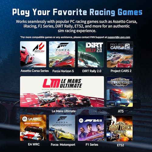 PXN Direct Drive Racing Wheel  VD6 Bundle   6Nm Force Feedback  Servo Motor Base  11 inch Gaming Steering Wheel  Hall Effect 2 Pedal  Desk Clamp   PC Sim Racing Bundle for Windows 7 11