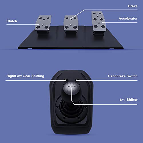 PXN Racing Wheel  V9 Universal Usb Sim Racing 270/900 Degree Gaming Steering Wheel with 3 Pedals and Shifter Bundle for PC  Xbox One  Xbox Series X/S  PS4  PS3  Switch