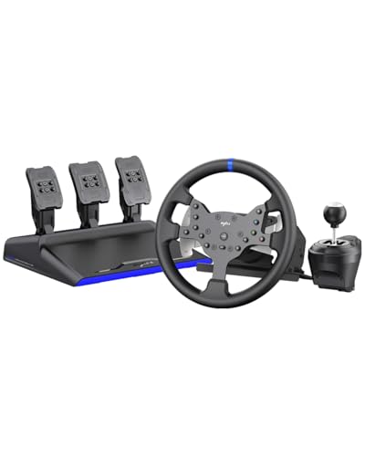 PXN V99 Gaming Racing Wheel with Pedals and Shifter  3 2Nm Force Feedback  6 Speed Shifter  Hall Sensor Pedals  2 Clutch Paddles  11 8 Inch Steering Wheel for PC  Xbox Series X S  Xbox One  PS4