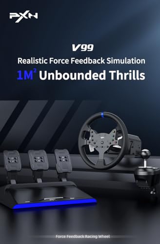 PXN V99 Racing wheel  3nm force feedback gaming Racing wheel  270/900  Dismantle  with Hall magnetic induction pedal  6 1 gear shift rod steering wheel for PS4/PS3/ Xbox One/Series X/S/PC 7/8/10/11 