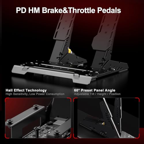 PXN VD6 Bundle  PC Steering Wheel and Pedals   6 Nm Direct Drive Servo Motor Base  W AS Racing Wheel  Hall Effect 2 Pedal Set  and Table Clamp   Professional Sim Racing Setup for Windows PC  7 11 