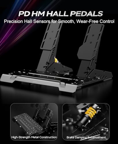 PXN VD6 Direct Drive Racing Wheel Bundle  6Nm Force Feedback  for Windows   Servo Motor  11 in Wheel with Quick Release  Hall Effect Pedals  Table Clamp  PC Tuning Software Support