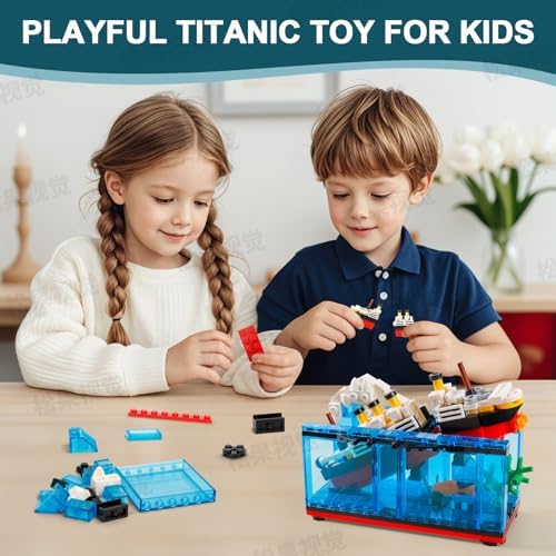 PYPIBAWLY Titanic Sink and Break in Half Toy Building Blocks Set  Titanic Toys for Kids  Titanic Cruise Ship Model Toy  Titanic Model Ship Kit  Boat Bricks Kit 247 PCs