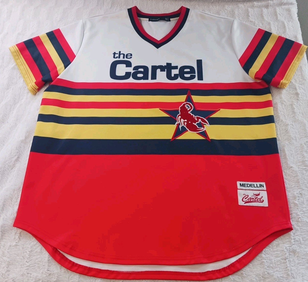 Camiseta de béisbol a rayas Hudson de Pablo Escobar El Cártel #49 para hombre, talla 4XL