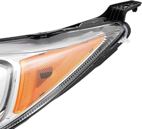Pair Headlights Assembly With Bulbs For 2014 2019 Ford Fiesta S SE ST Sedan Hatchback Halogen Headlights Replacement Headlamps Chrome Housing Amber Reflector