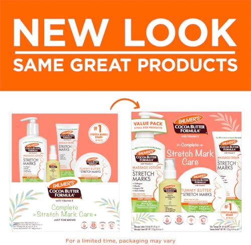 Palmers Cocoa Butter Formula Pregnancy Skin Care Kit for Stretch Marks and Scars  Dermatologist Approved  Gift for Mom to Be  4 Piece Full Size Set