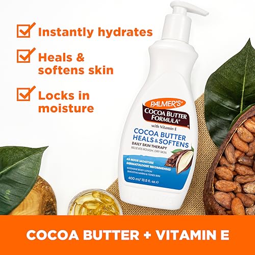 Palmers Cocoa Butter Formula Daily Skin Therapy Cocoa Butter Body Lotion for Dry Skin  Hand & Body Moisturizer  Pump Bottle  13 5 Oz  Pack of 1