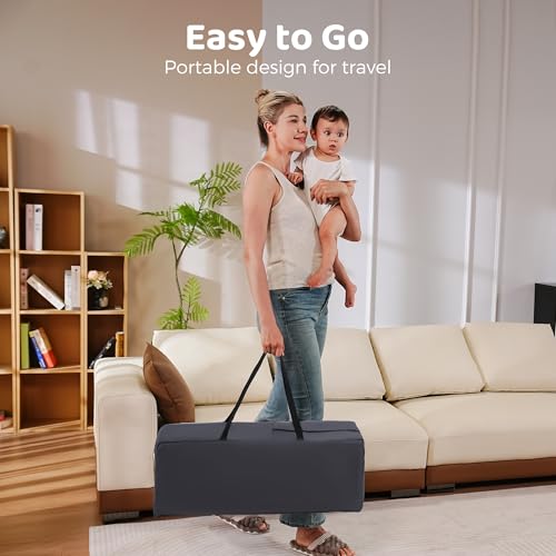 Pamo Babe Baby Playard with Canopy  Portable Crib with Changing Table