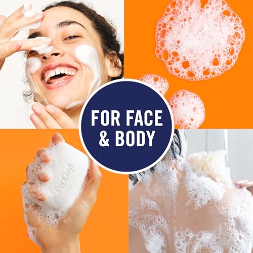 PanOxyl Acne Treatment Bar with 10  Benzoyl Peroxide  Maximum Strength Bar Soap for Face  Chest and Back  Benzoyl Peroxide Soap Body Wash  Vegan  For Acne Prone Skin  4 oz