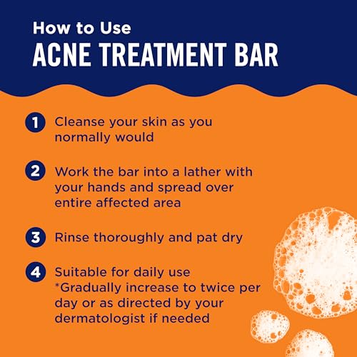 PanOxyl Acne Treatment Bar with 10  Benzoyl Peroxide  Maximum Strength Bar Soap for Face  Chest and Back  Benzoyl Peroxide Soap Body Wash  Vegan  For Acne Prone Skin  4 oz