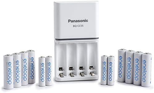 Panasonic K KJ55MC84CZ eneloop Power Pack; 8AA  4AAA  and Advanced Battery 3 Hour Quick Charger