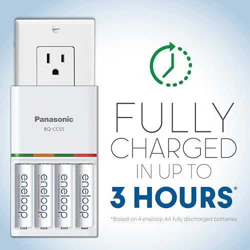 Panasonic K KJ55MC84CZ eneloop Power Pack; 8AA  4AAA  and Advanced Battery 3 Hour Quick Charger