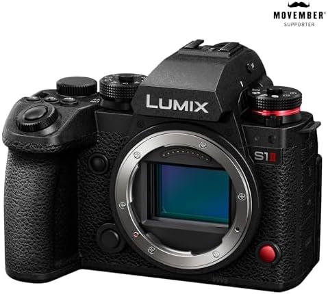 Panasonic LUMIX S1II 6K Digital Camera  Mirrorless Full Frame  Hybrid Shooting with 24 1MP  5 1K 60p Open Gate Video  15 Stops Dynamic Range  Prores RAW HQ Internal Recording  L Mount   DC S1M2  Black