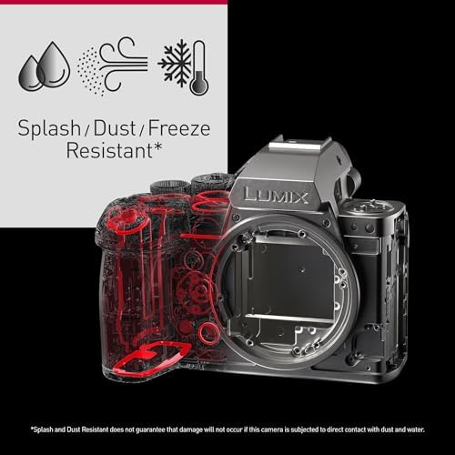 Panasonic LUMIX S1II 6K Digital Camera  Mirrorless Full Frame  Hybrid Shooting with 24 1MP  5 1K 60p Open Gate Video  15 Stops Dynamic Range  Prores RAW HQ Internal Recording  L Mount   DC S1M2  Black