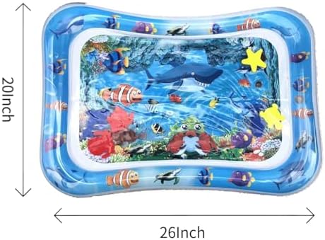 PandaEar 2 Pack Water Play Mat for Babies Floor  Inflatable Water Tummy Time Mat 0 3 6 12 Months  Water Pad Baby Sensory Mat  Baby Tummy Time Water Mat for Girl Boy Kids Infants Newborn