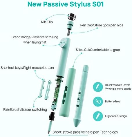 Parblo Intangbo X7 Drawing Tablet 7x4 inch Graphics Tablets Digital Drawing Tablet with Mode Switch 6 Customized Keys Battery Free Stylus S01 for Digital Art Design Work with Window/Mac Android