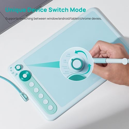 Parblo Intangbo X7 Drawing Tablet 7x4 inch Graphics Tablets Digital Drawing Tablet with Mode Switch 6 Customized Keys Battery Free Stylus S01 for Digital Art Design Work with Window/Mac Android