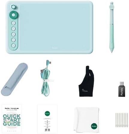 Parblo Intangbo X7 Drawing Tablet 7x4 inch Graphics Tablets Digital Drawing Tablet with Mode Switch 6 Customized Keys Battery Free Stylus S01 for Digital Art Design Work with Window/Mac Android