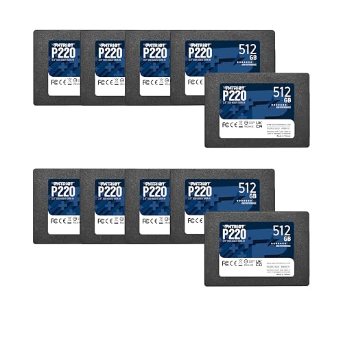 Patriot Memory P220 512GB Internal SSD   SATA 3 2 5   Solid State Drive Retail 10 Pack   P220S512G2510