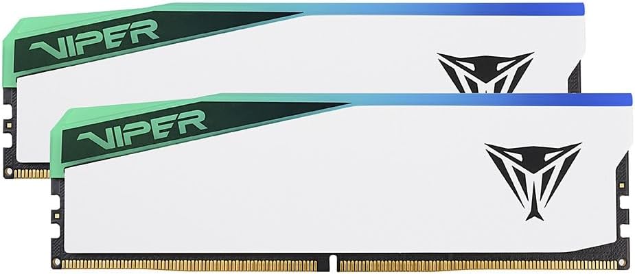 Patriot Memory Viper Elite 5 RGB DDR5 RAM 32GB (2X16GB) 6000MT/s CL30 1.35v UDIMM Kit de memoria para juegos de escritorio compatible con Intel XMP/AMD Expo - PVER532G60C30KW