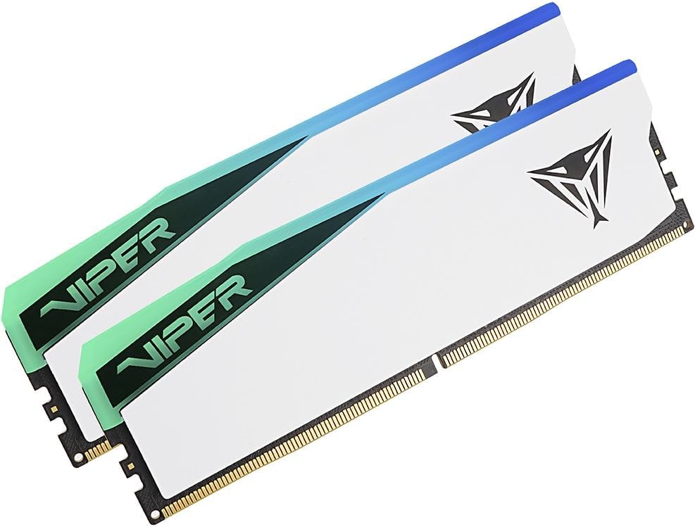 Patriot Memory Viper Elite 5 RGB DDR5 RAM 32GB (2X16GB) 6000MT/s CL30 1.35v UDIMM Kit de memoria para juegos de escritorio compatible con Intel XMP/AMD Expo - PVER532G60C30KW