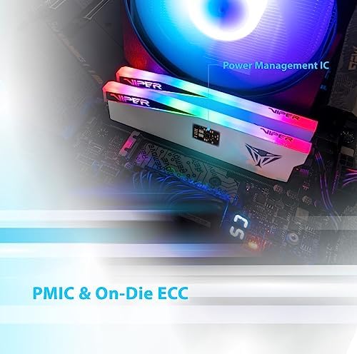 Patriot Memory Viper Elite 5 RGB DDR5 RAM 32GB (2X16GB) 6000MT/s CL30 1.35v UDIMM Kit de memoria para juegos de escritorio compatible con Intel XMP/AMD Expo - PVER532G60C30KW