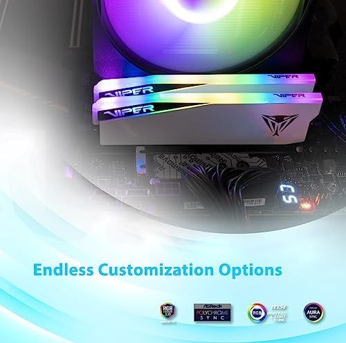 Patriot Memory Viper Elite 5 RGB DDR5 RAM 32GB (2X16GB) 6000MT/s CL30 1.35v UDIMM Kit de memoria para juegos de escritorio compatible con Intel XMP/AMD Expo - PVER532G60C30KW