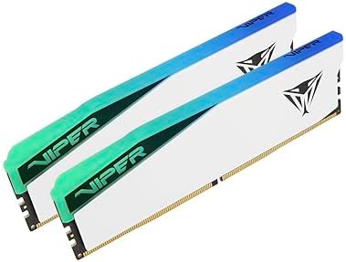 Patriot Memory Viper Elite 5 RGB DDR5 RAM 32GB  2X16GB  6000MT/s CL30 1 35v UDIMM Desktop Gaming Memory Kit Compatible with Intel XMP/AMD Expo   PVER532G60C30KW
