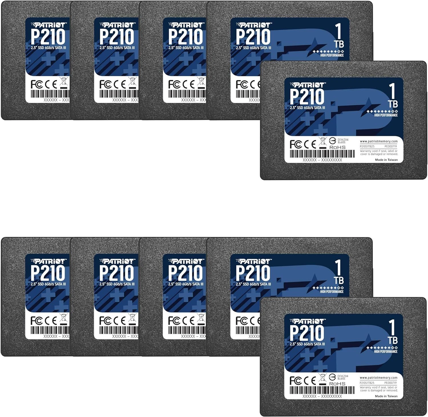 Patriot P210 128G 256G 512GB 1TB 2 5" SATA3 6GB/s Internal SSD PC/MAC 10PACK Lot