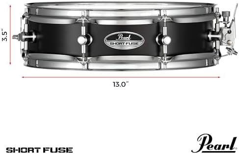 Pearl Short Fuse Drum 13x3 5 Black Steel Piccolo Snare  SFS1335B 