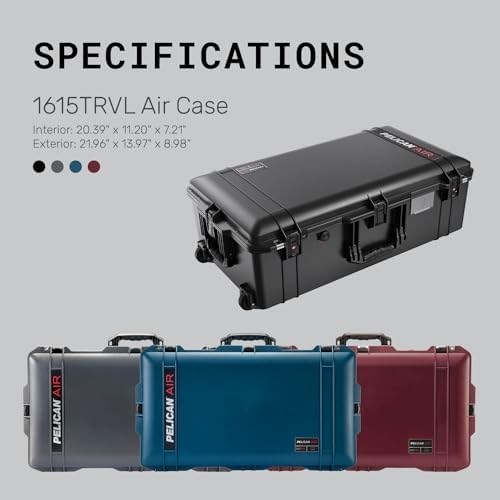 Pelican Air 1615 Travel Case   Suitcase Luggage  Black