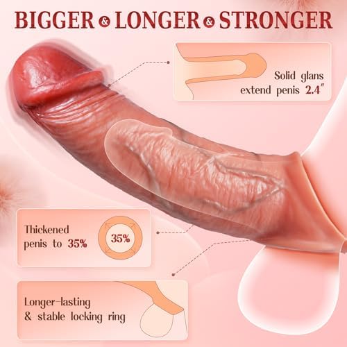Penis Sleeve Cock Sleeve Vibrator   FYSHAVO 5IN1 Realistic Adult Male Sex Toys for Men Penis Extender Vibrating Cock Ring  Smart App & Remote Control  Elastic Penis Ring to Enlarge for Men Couples