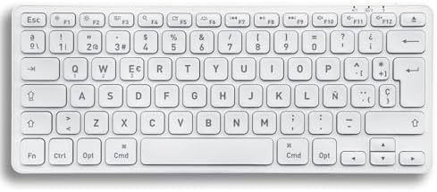 Perixx PERIBOARD 832MW Teclado Bluetooth para Mac   inalámbrico retroiluminado   LED Blanco   Disposición Espa ola con  