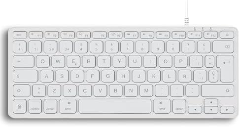 Perixx PERIBOARD 832MW Teclado Bluetooth para Mac   inalámbrico retroiluminado   LED Blanco   Disposición Espa ola con  