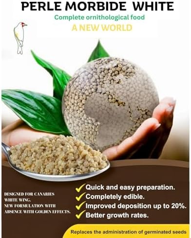 Perle Morbide White Soft Food for Canaries  Finches  Siskins  Goldfinches  Waxbills   Protein Rich Mini Morsels  Easy to Prepare with Water or Eggfood Mix 1Kg