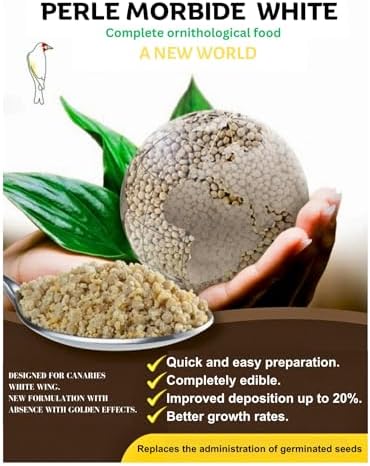 Perle Morbide White Soft Food for Canaries  Finches  Siskins  Goldfinches  Waxbills   Protein Rich Mini Morsels  Easy to Prepare with Water or Eggfood Mix 5Lb
